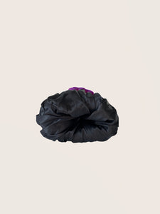 Tia Satin Lined Beanie With Detachable Pom- Royal Purple
