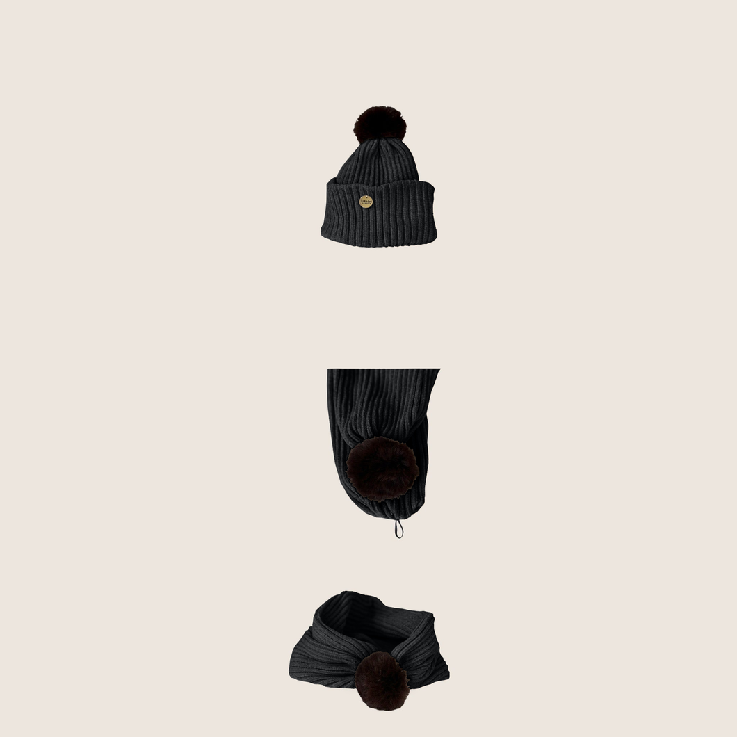 Tadow Two in One Beanie- Black