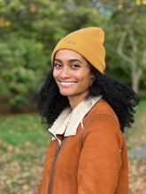 Load image into Gallery viewer, Mustard Satin Lined Beanie
