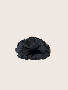 Tia Satin Lined Beanie With Detachable Pom- Black